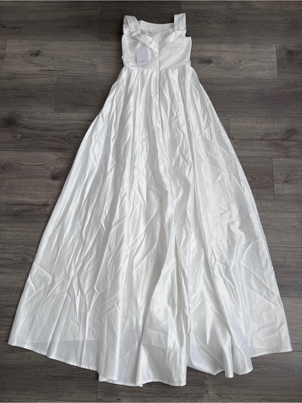 LULUS Extraordinary Vow Off the Shoulder Wedding Gown XS White Bridal Dress FLAW - Picture 7 of 10